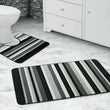 Load image into Gallery viewer, Bath & Pedestal Mat Set Non Slip Stripe Design Black