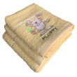Load image into Gallery viewer, Pack of 3 Kitchen Tea Towels 100% Turkish Cotton Embroidered Yellow Rabbit