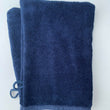 Load image into Gallery viewer, Cotton Bamboo Face Cloth Wash Mitt Set Pack of 2 Navy Blue
