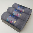 Load image into Gallery viewer, Kitchen Towels 100% Turkish Cotton Embroidered Animals Gift Box Set of 3 Grey Multi Sheep
