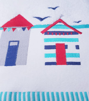 Turkish Combed Cotton Embroidered Towels 550gsm Beach Hut