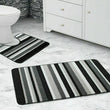 Load image into Gallery viewer, Bath &amp; Pedestal Mat Set Non Slip Stripe Design Black
