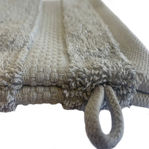 Face Cloth Wash Mitt Set Turkish Cotton Silver Grey