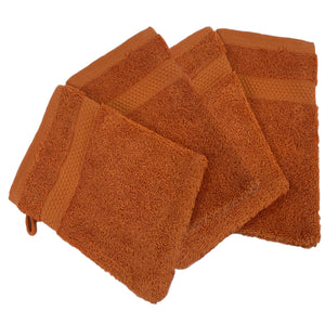 Face Cloth Wash Mitt Set Turkish Cotton Orange
