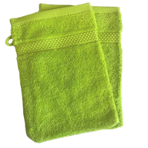 Face Cloth Wash Mitt Set Turkish Cotton Lime Green