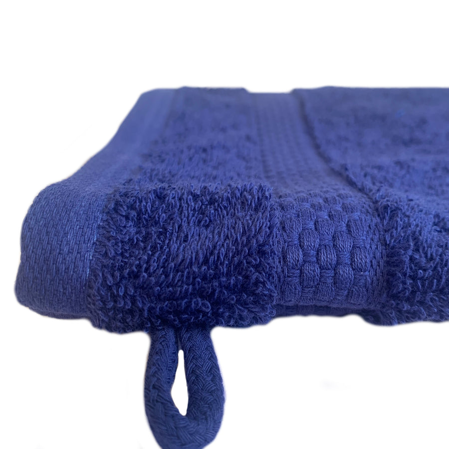 Face Cloth Wash Mitt Set Turkish Cotton Navy Blue