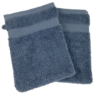 Face Cloth Wash Mitt Set Turkish Cotton Pacific Blue