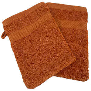 Face Cloth Wash Mitt Set Turkish Cotton Orange
