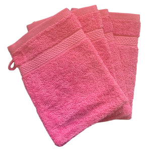 Face Cloth Wash Mitt Set Turkish Cotton Pink
