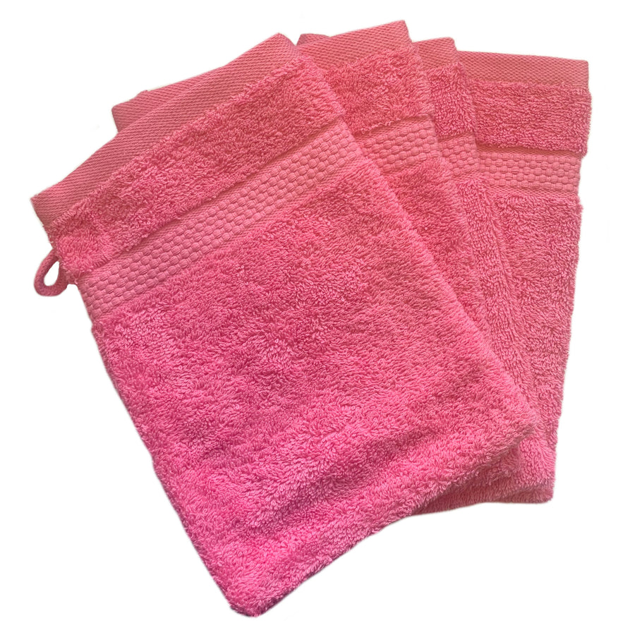 Face Cloth Wash Mitt Set Turkish Cotton Pink