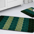 Load image into Gallery viewer, Bath &amp; Pedestal Mat Set Non Slip Hex Stripe Design Green

