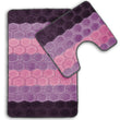 Load image into Gallery viewer, Bath &amp; Pedestal Mat Set Non Slip Hex Stripe Design Lavender
