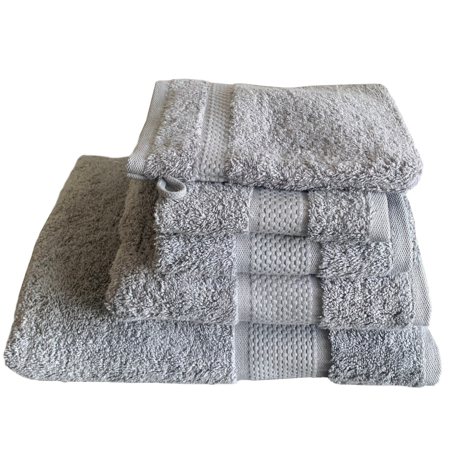 Turkish Organic Combed Cotton Towels 600gsm Silver