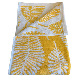 Yellow Leaf Design Guest Towels 2 Pack