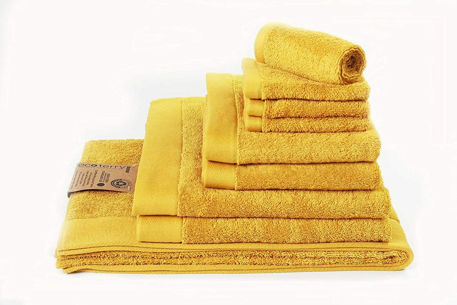 Recycled Cotton & Plastic Eco Terry Towels 600gsm Yellow Ochre