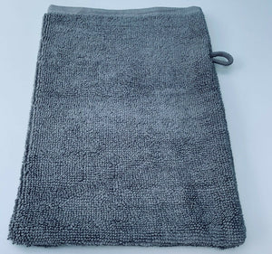 Cotton Bamboo Face Cloth Wash Mitt Set Pack of 2 Silver Grey
