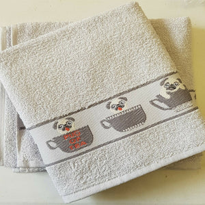 Quality 3 Pack Embroidered Animal Kitchen Tea Hand Towels 100% Cotton